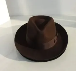 Wełna fedora kapelusz unisex poczuł fedorki czapki dla dorosłych moda trylby na nakrycia głowy mans cap b8130 240102