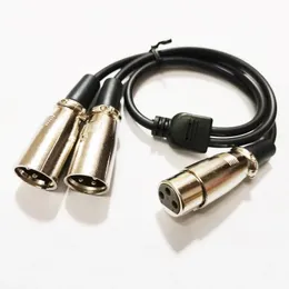 Разъемы Аудиокабели, XLR 3-контактный разъем «мама» на двойной XLR3-контактный разъем «папа» аудиоразветвитель микрофона Удлинительный соединительный кабель около 0,5 м/1 шт.