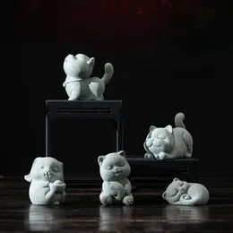 Chiński uroczy i zabawny kota herbata zwierząt dekoracja herbaty herbatę