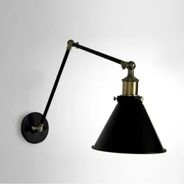 Lamps Loft Adjustable Swing Arm Wall Sconces Vintage LED Wall Lights Industrial Edison Lights Fixture For Restaurant Bar Coffee Room Van