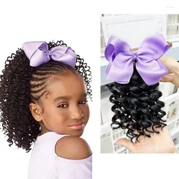 Hair Accessories Kids Ponytail Extension 6 8 Inch 10inches Curly En Gros Synthetic Extensions With Elastic