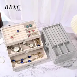 Caixas de 3 camadas de acrílico caixa de exibição de jóias brinco pulseira caixa de armazenamento para classificação de jóias à prova de poeira transparente caixa de jóias