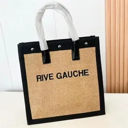 Bags Rive Gauche straw handbag embossed tote bag mens Womens clutch designer bags canvas weave Large Beach Shopping bags luxury lady ny