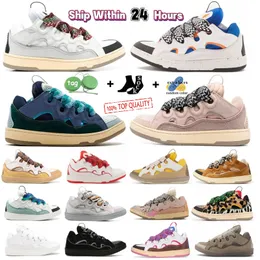 Clássico Malha Sapatos Mulheres Laceup Extraordinário Sneaker Em Relevo Couro Curb Sapatilhas Paris Bezerro Borracha Nappa Platformsole Mens Treinadores