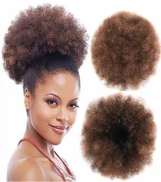 8 -calowy Puff Afro Curly Chignon Ponytail Krótki Afro Kinky Pony Tail Klip na afrykańskich syntetycznych włosach Bun Fair Fa8946058