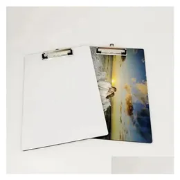 Storage Holders Racks Sublimation A4 Clipboard Recycled Document Holder White Blank Profile Clip Letter File Paper Sheet Office Su Dhmk2