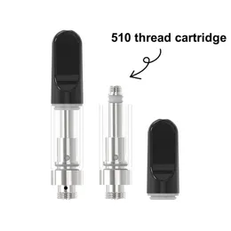 Empty Vaporizer Pen Atomizers Cartridge Ceramic Coil Tank Thick Oil 0.5ml 1.0ml Pyrex Glass Vape Atomizer for 510 Thread Carts Foam Tray Packaging Preheating Battery