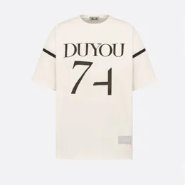 Duyou Mens Slub Cotton Jerseyリラックスしたフィットフィット特大Tシャツブランド衣類女性サマーTシャツembrodieryロゴ高品質のトップ7291