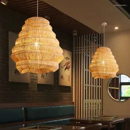 ペンダントランプARTURESTHOME RATTAN CHANDELIER手作り竹と織り日本の創造的な装飾メゾン