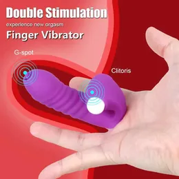 Массажер Секс-игрушка-массажер для взрослых, вибратор с рукавом для пальцев для женщин, игрушка для стимуляции точки G, клитора, массажер для лизания языка, пара, флирт, ма