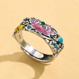 Cluster-Ringe, Emaille, Koi-Karpfen, Fisch, Lotusblume, Kupfer, Kupfernickel, zu öffnen, verstellbarer Ring, Reichtum, Maskottchen, Amulett, Finger, Basteln, Cocktail