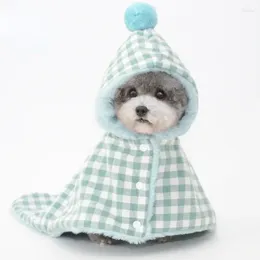 Abbigliamento per cani Simpatico plaid invernale caldo Coperta per animali domestici Sacco a pelo Mantello per gatti Cappotto Abbigliamento con cappuccio Costume