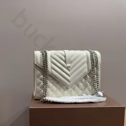 Espelho Qualidade Luxurys Bolsas Sólidas Sacos V Padrão Designer Bolsa Prata Corrente De Ouro Envelope Bolsa De Ombro Mulheres Crossbody Bags Bolsas Designer Mulher Bolsa