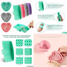 Bath Brushes Sponges Scrubbers Handheld Sile Brush Scrubber / Foldable Cleaning Bowl Mat To Clean Blender Brushes A Lot Easier Pa Dhfga