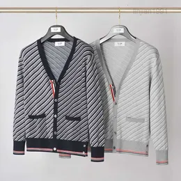 TB Thom Fashion Brand 2023 Spring Stripe Sticked Cardigan Men's and Women's Handsome Sweaters Design Premium Coat