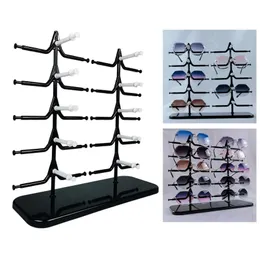 Sunglasses 10 Pairs Sunglasses Rack Shelf Eyewear Eyeglasses Frame Glasses Display Stand Organizer Show Holder Tray 5 Layer Space Saving