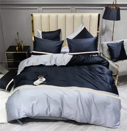 set Europe America Style Bedding Sets King Boyut Yorgan Yorgan Kapağı 2 Yastık Kılıfı Tasarımcı Mektup Baskılı Ev Yatak Sayfası 4 PC SET