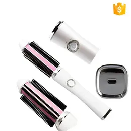 Piastre per capelli 2 in 1 Ferro arricciacapelli elettrico a batteria Mini bigodino wireless USB per viaggi Stiratura dei capelli Pettine Shiping gratuito