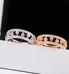 S925 은소 디자인이있는 은색 재료 펑크 밴드 반지 및 여성 약혼 보석 선물 선물을위한 반짝이는 다이아몬드 고급 품질 PS30484546474