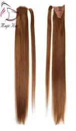 Cola de Caballo Evermagic, cabello humano Remy liso, coleta europea, peinado 70g, 100 extensiones de cabello Natural con Clip 5450770
