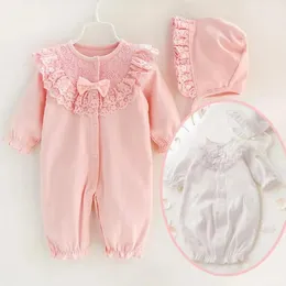 Overalls Frühling Herbst Neugeborenen Baby Mädchen Strampler Spitze Floral Kleinkind Strampler Anzüge Overall Lange Schlafanzug Baby Kleidung Mit Kapuze