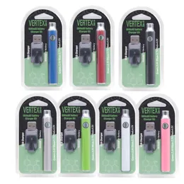 Factory Price LO Vertex Batteries Pen 900mAh Adjustable Voltage 510 Thread Battery for th205 m6t v9 510 Cartridges with USB Charger Blister