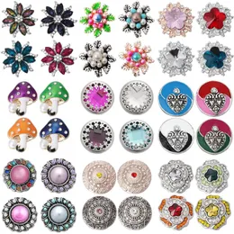 매력 팔찌 5pcs/lot snap button jewlry ginger marms crystal linestone buttons fit 18mm 팔찌 목걸이 여성