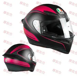 الخوذات Moto AGV تصميم الدراجات النارية السلامة الراحة AGV K1 دراجة نارية مكافحة الضباب الكامل للرجال والنساء سباق الخوذة ربيع 2LTA 2LTA