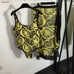 brand women swimwear designer quality Retro printed suspender one piece swimsuit+fashion beach overskirt Jan 03