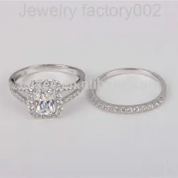 Fashion 925 Sterling Silver Ring Vintage Set for Women Moissanite Jewelry
