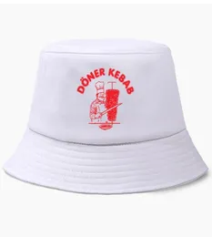 Divertente Doner Pesca Caccia Berretto Cappello a secchiello Donerspie Kebab Harajuku Cotone Pescatore Uomo Donna Outdoor Protezione solare Cappelli Caps9946102