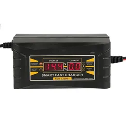 Elektronik Full Automatisk bilbatteriladdare 110V/220V till 12V 6A 10A Smart Fast Power Charging för våt torr bly digital LCD -skärm