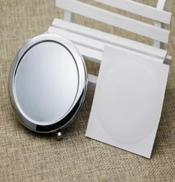 300pcs 70mm espelhos compactos de bolso favorecem espelho de maquiagem redondo de metal prateado presente promocional5985428