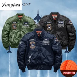 Autumn Winter Bomber Jacket Men's Air Force MA 1 Tank Embroidery Military Baseball Uniform Large Size Coat Tooling 240102