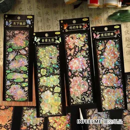 Present Wrap 60mm 180mm/Roll Gilded Flower Tape Stickers Collage Scrapbooking Diary Making Tapes Junk Journal Supplies Pet Arts Sticker