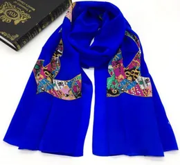 WholeNew дизайн женский длинный шарф 039s 100 шелковый Красивый и модный однотонный принт с буквами, размер 180см 63см4185981