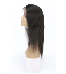 Peruca de cabelo humano peruano, peruca frontal de renda reta com cabelo de bebê, pré-selecionado, produtos de cabelo virgem, 1432 polegadas, natural, col5845352