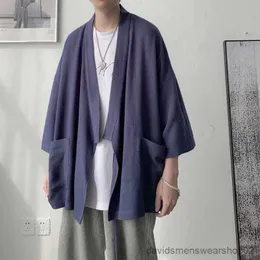 Camicie casual da uomo Kimono Cappotto allentato Baggy Oversize Taoista Sacerdote Mantello Mantello Top Camicie Capispalla Retro Uomo Cardigan Streetwear Giacche