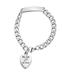 Incisione personalizzata mio figlio mio amico Cremazione Gioielli Ceneri Bracciale Urna Ciondolo Memoriale Cenere Ricordo Bracciale con ciondoli5842763