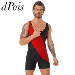 Roupa de banho dos homens shorty unitard bodysuit u pescoço sem mangas musculação ginástica collant treinamento macacão fitness esportes macacão