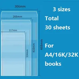 30 folhas a416k25k livros jaquetas transparente claro escola livro capa estudantes gradebook filme de proteção escritório casa crianças 240102