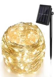 10m 100 lâmpadas solares led fio de cobre corda de fadas luzes do pátio 33 pés à prova d' água jardim ao ar livre decoração de festa de casamento de natal9891035