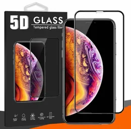 Screen Protector For Iphone 12 Pro Max 11 X XR 7 8 5D Tempered Glass Full Body Cover Film With Package8355375