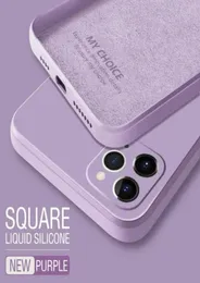 2021 Custodie per telefoni in silicone liquido quadrato originale di lusso 2021 per iPhone 12 11 Pro Max Mini XS X XR 7 8 Plus SE 2 Cover morbida sottile Candy 3310928