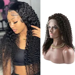 Curly Frontal SALE For Black Women Pre Plucked Unprocessed Virgin Brazilian Peruvian Malaysian Full Lace Wigs Human Hair 74 Wigs