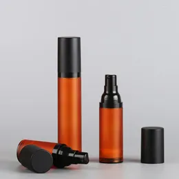 Storage Bottles 15ml 30ml 50ml Frosted Brown Empty Plastic Cosmetic Bottle Travel Mini Liquid Airless Pump Vacuum Toiletries Container