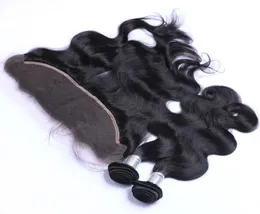 Brazylijskie dziewicze ludzkie włosy z koronkowymi zamknięciem czołowym Wave Body Fael 4 Bundle Lot 8A Malezyjska Kambodżańska Peruwiańska Peruwiańska Remy WEA9384311