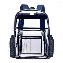 Borse da scuola Weysfor Borsa trasparente impermeabile in PVC Zaini trasparenti Zaino di grande capacità di alta qualità Solido trasparente