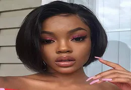 glueless full lace wig plucked laceded lace front wigs for black women short straight bob bob brazilian hair6599083
