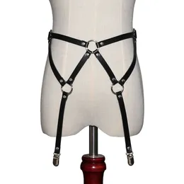 Stage Wear Dance Accessories Women Punk Gothic Handmade Leather Harness Leg Garter Belt Waist Body Suspender harness leg garters